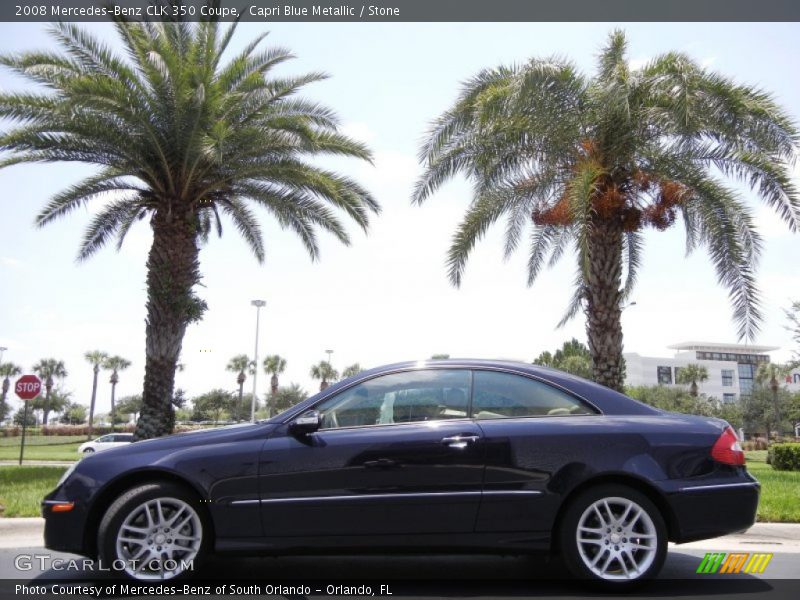 Capri Blue Metallic / Stone 2008 Mercedes-Benz CLK 350 Coupe