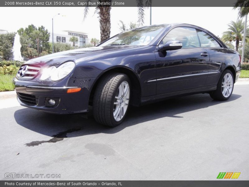 Capri Blue Metallic / Stone 2008 Mercedes-Benz CLK 350 Coupe