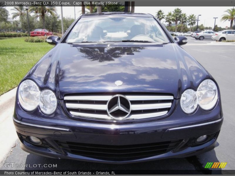 Capri Blue Metallic / Stone 2008 Mercedes-Benz CLK 350 Coupe