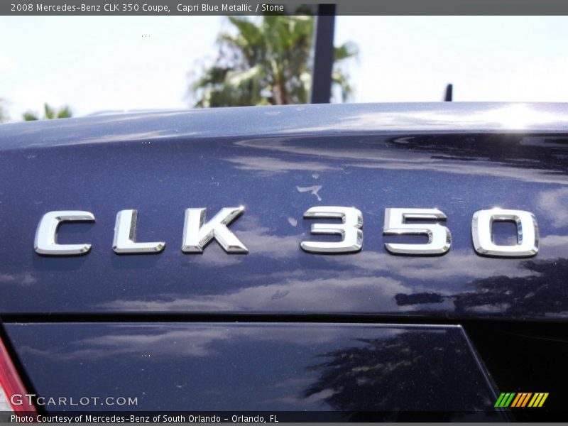 Capri Blue Metallic / Stone 2008 Mercedes-Benz CLK 350 Coupe
