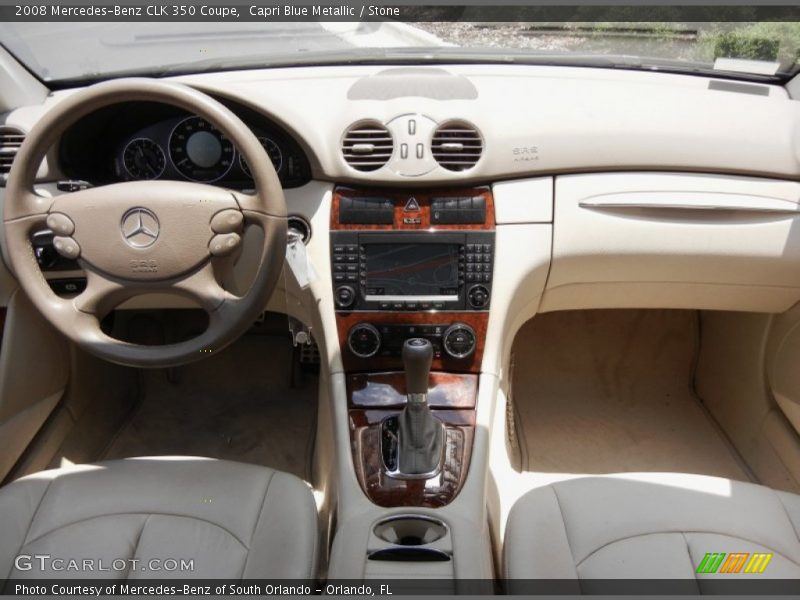 Capri Blue Metallic / Stone 2008 Mercedes-Benz CLK 350 Coupe