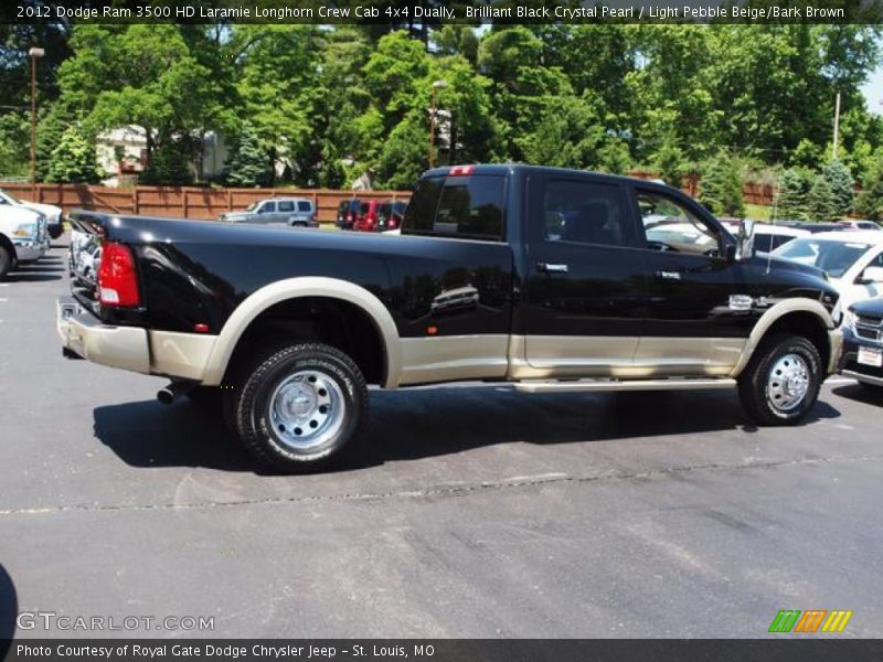 Brilliant Black Crystal Pearl / Light Pebble Beige/Bark Brown 2012 Dodge Ram 3500 HD Laramie Longhorn Crew Cab 4x4 Dually