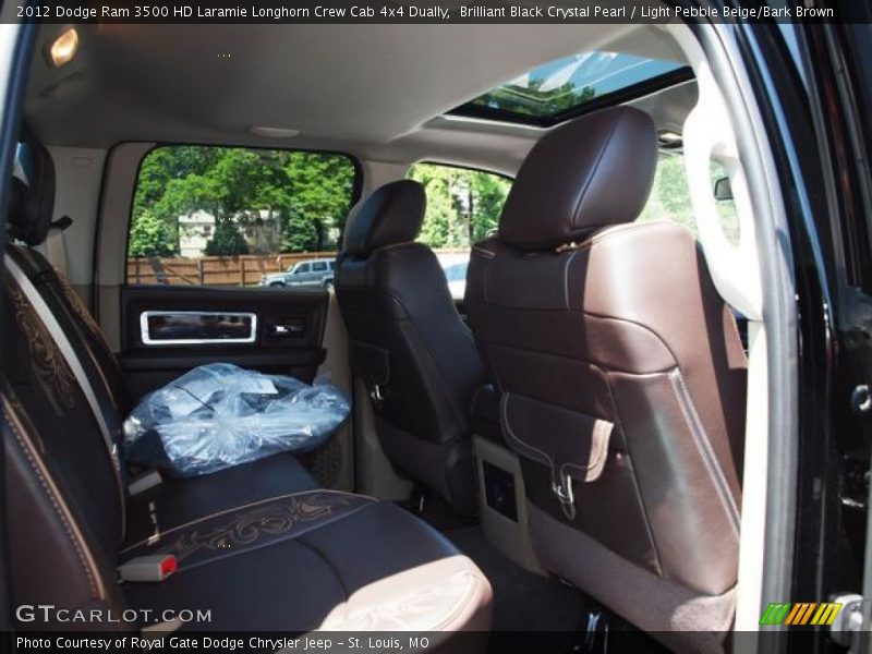 Brilliant Black Crystal Pearl / Light Pebble Beige/Bark Brown 2012 Dodge Ram 3500 HD Laramie Longhorn Crew Cab 4x4 Dually