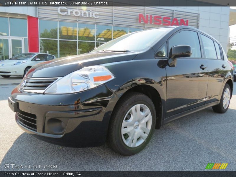 Super Black / Charcoal 2012 Nissan Versa 1.8 S Hatchback