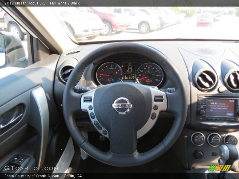 Pearl White / Black 2012 Nissan Rogue SV