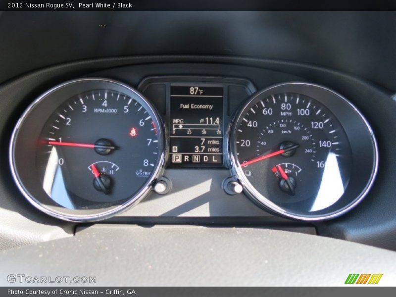 Pearl White / Black 2012 Nissan Rogue SV