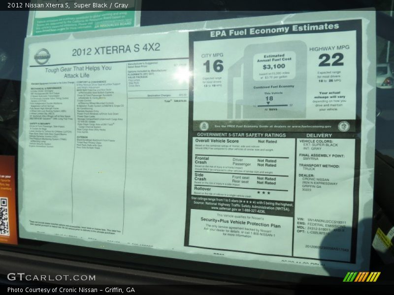 Super Black / Gray 2012 Nissan Xterra S