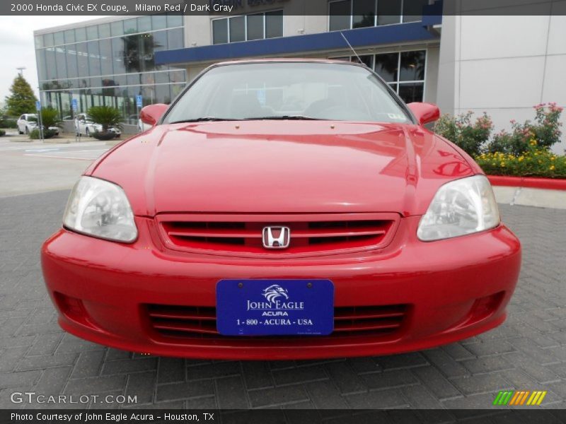 Milano Red / Dark Gray 2000 Honda Civic EX Coupe