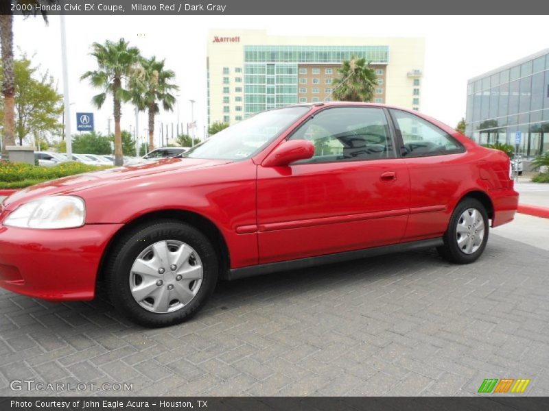 Milano Red / Dark Gray 2000 Honda Civic EX Coupe