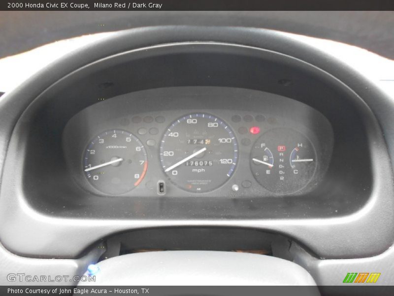 Milano Red / Dark Gray 2000 Honda Civic EX Coupe