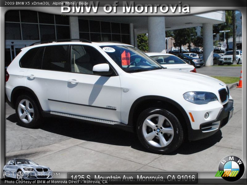 Alpine White / Beige 2009 BMW X5 xDrive30i