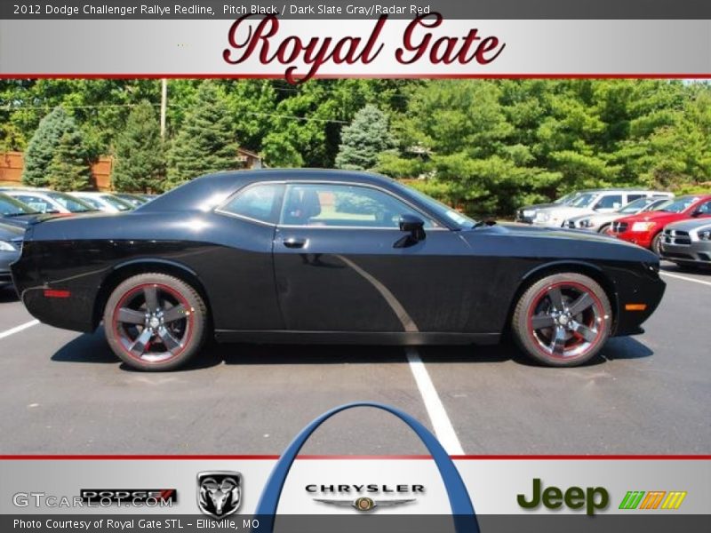 Pitch Black / Dark Slate Gray/Radar Red 2012 Dodge Challenger Rallye Redline