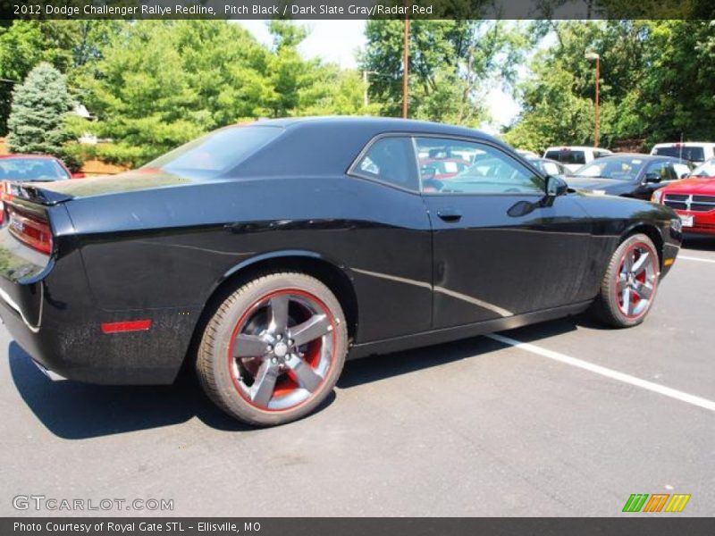 Pitch Black / Dark Slate Gray/Radar Red 2012 Dodge Challenger Rallye Redline