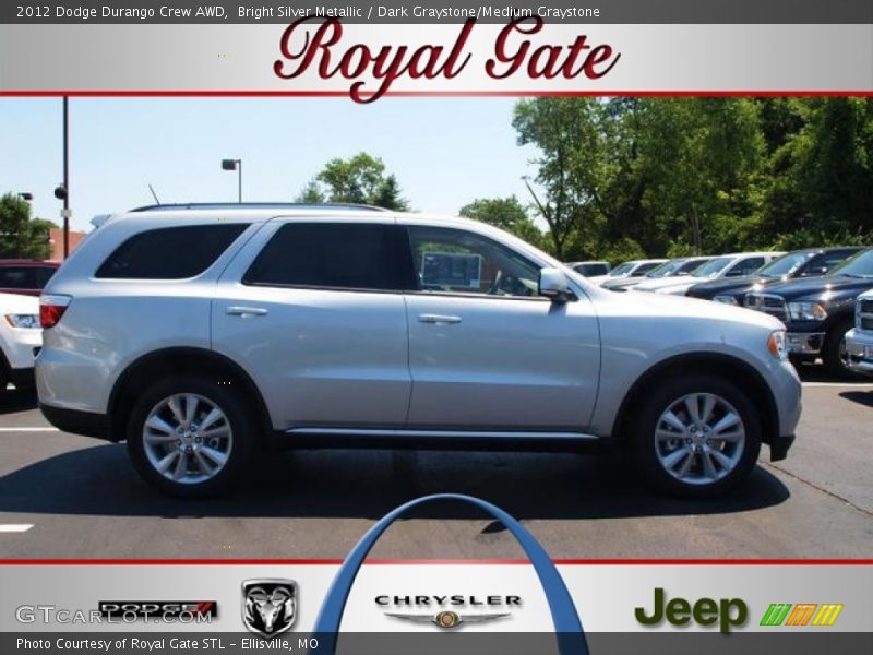Bright Silver Metallic / Dark Graystone/Medium Graystone 2012 Dodge Durango Crew AWD
