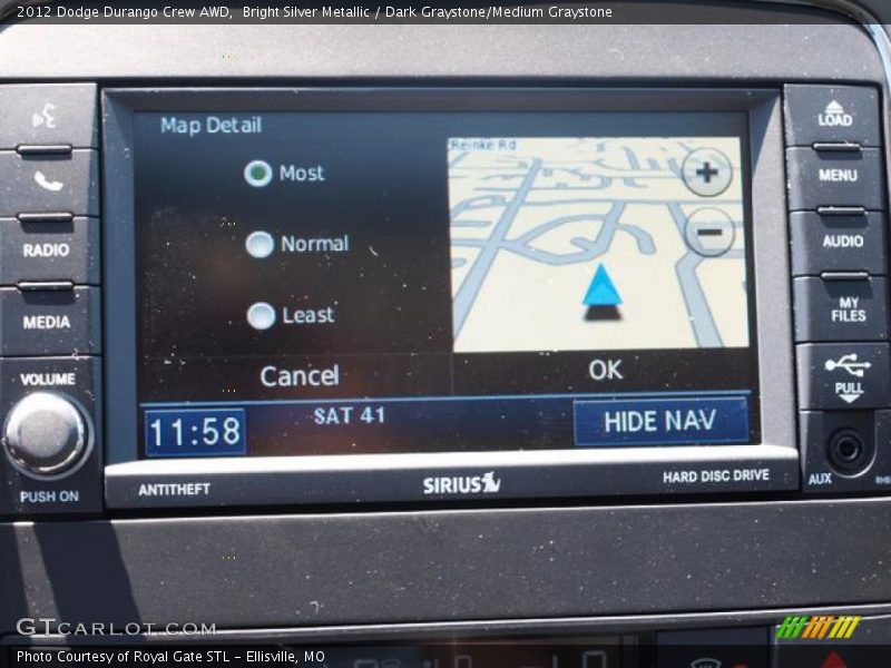 Bright Silver Metallic / Dark Graystone/Medium Graystone 2012 Dodge Durango Crew AWD