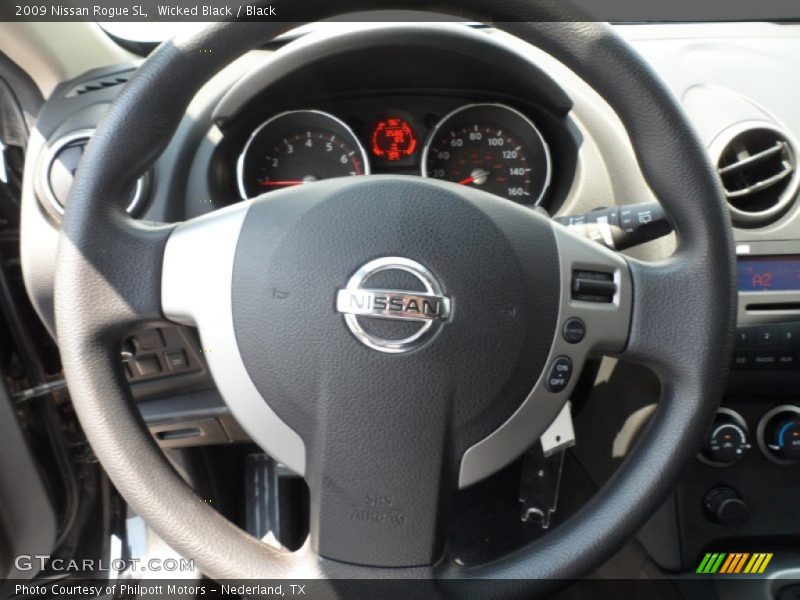 Wicked Black / Black 2009 Nissan Rogue SL