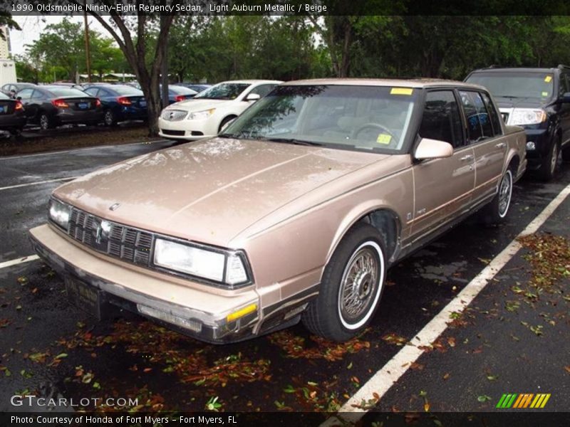Light Auburn Metallic / Beige 1990 Oldsmobile Ninety-Eight Regency Sedan