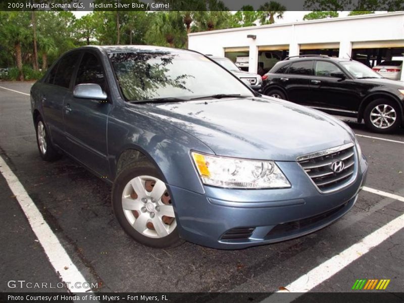 Medium Silver Blue / Camel 2009 Hyundai Sonata GLS