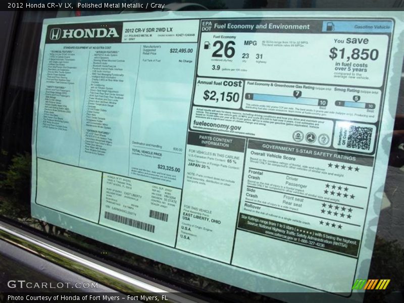 Polished Metal Metallic / Gray 2012 Honda CR-V LX