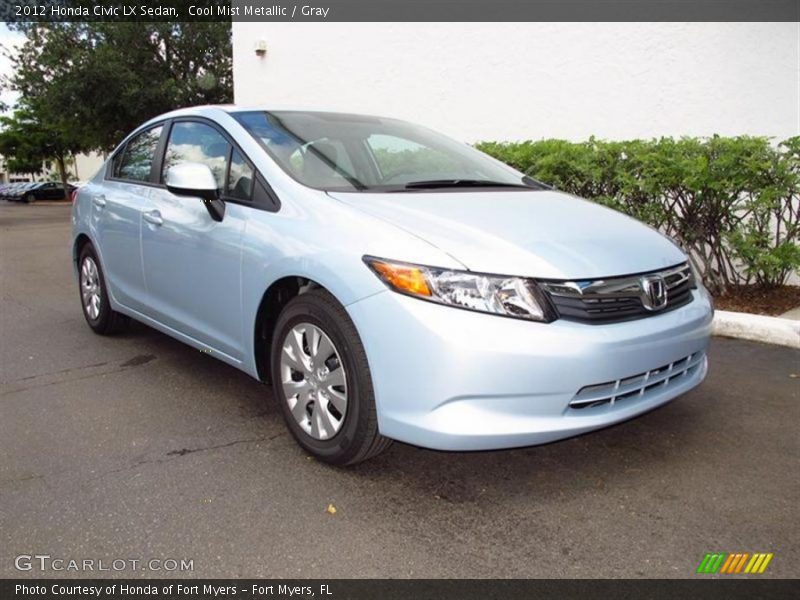 Cool Mist Metallic / Gray 2012 Honda Civic LX Sedan