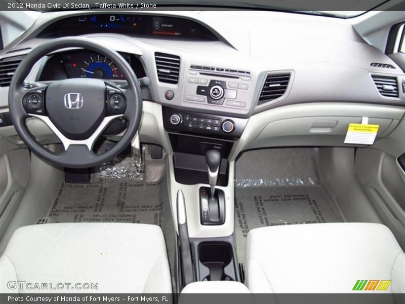 Taffeta White / Stone 2012 Honda Civic LX Sedan