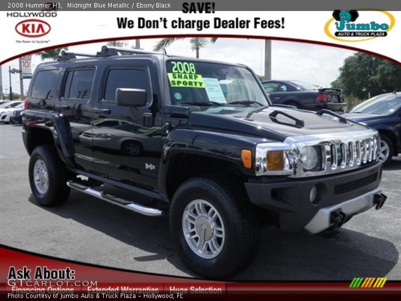 Midnight Blue Metallic / Ebony Black 2008 Hummer H3