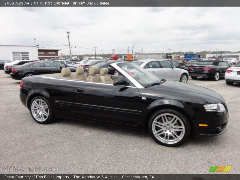 Brilliant Black / Beige 2009 Audi A4 2.0T quattro Cabriolet