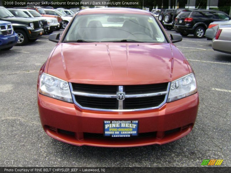 Sunburst Orange Pearl / Dark Khaki/Light Graystone 2008 Dodge Avenger SXT