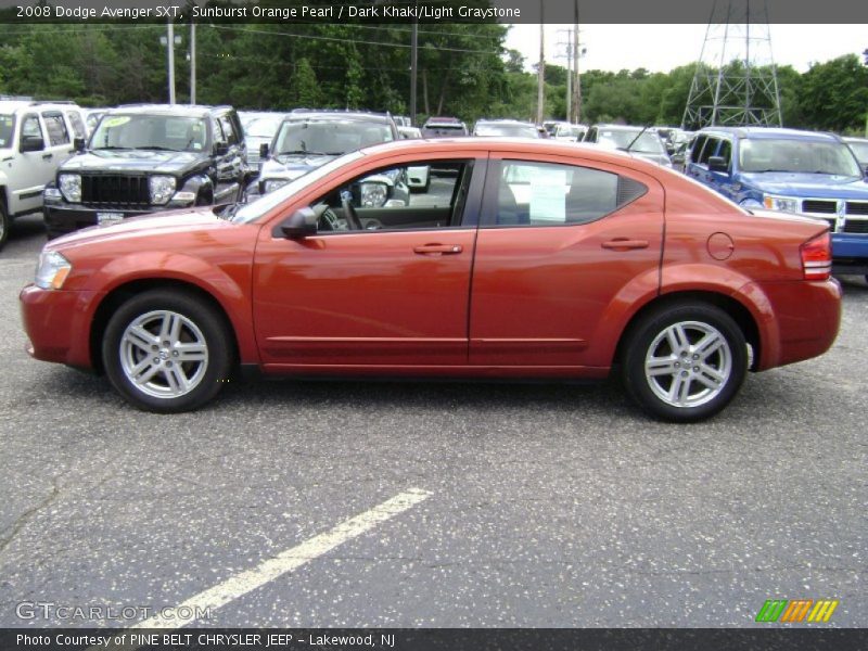 Sunburst Orange Pearl / Dark Khaki/Light Graystone 2008 Dodge Avenger SXT