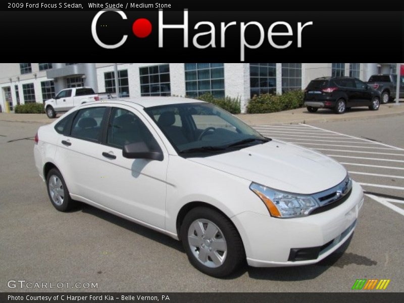 White Suede / Medium Stone 2009 Ford Focus S Sedan