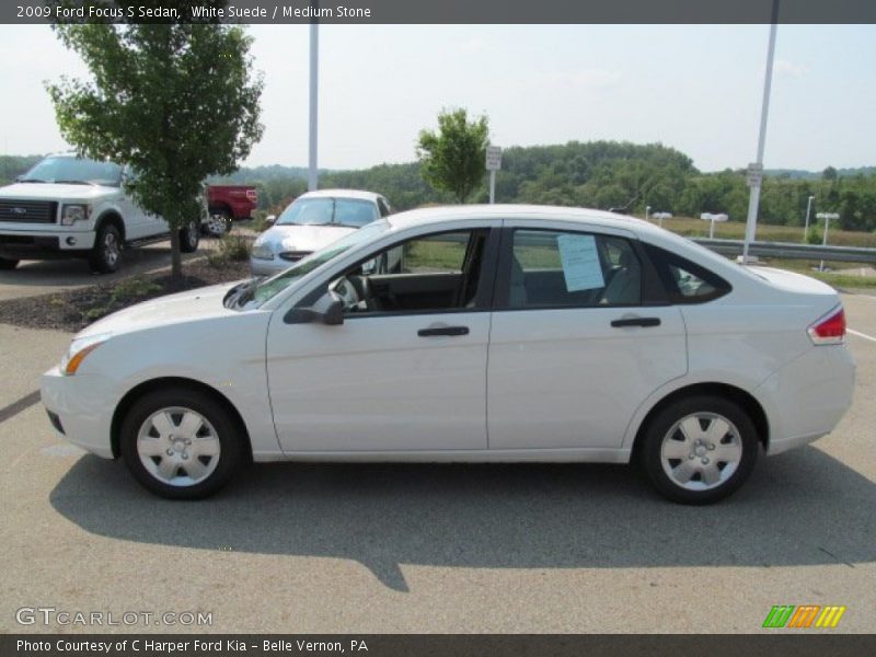 White Suede / Medium Stone 2009 Ford Focus S Sedan
