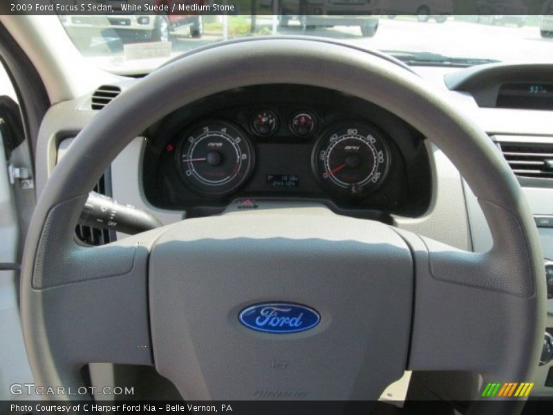 White Suede / Medium Stone 2009 Ford Focus S Sedan