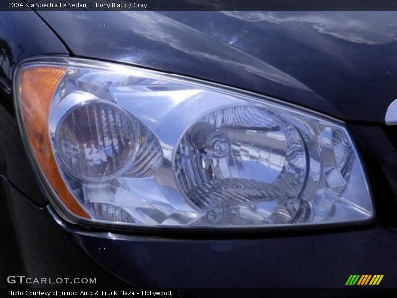 Ebony Black / Gray 2004 Kia Spectra EX Sedan