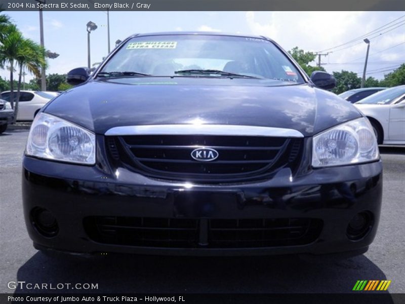 Ebony Black / Gray 2004 Kia Spectra EX Sedan