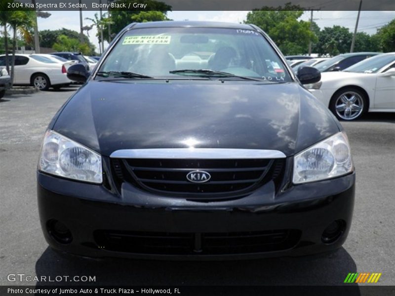 Ebony Black / Gray 2004 Kia Spectra EX Sedan