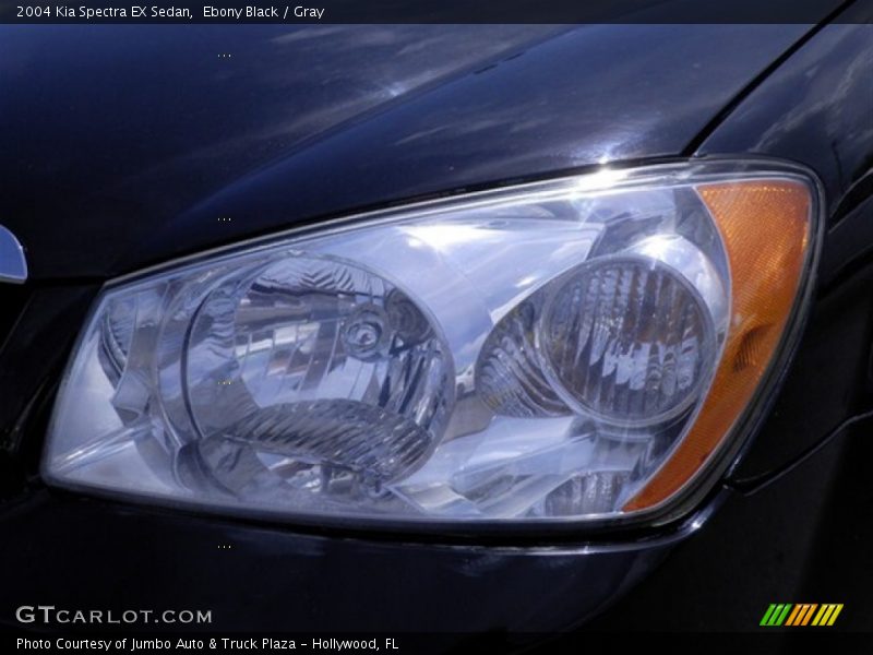 Ebony Black / Gray 2004 Kia Spectra EX Sedan