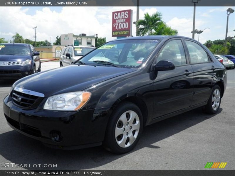 Ebony Black / Gray 2004 Kia Spectra EX Sedan