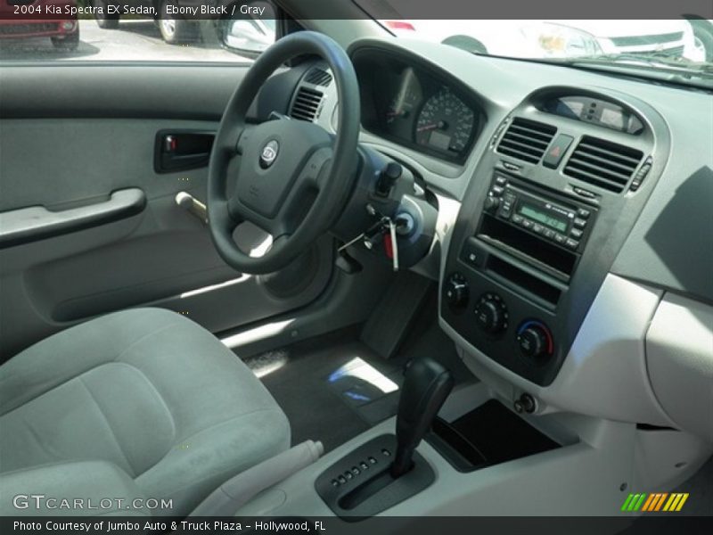 Ebony Black / Gray 2004 Kia Spectra EX Sedan