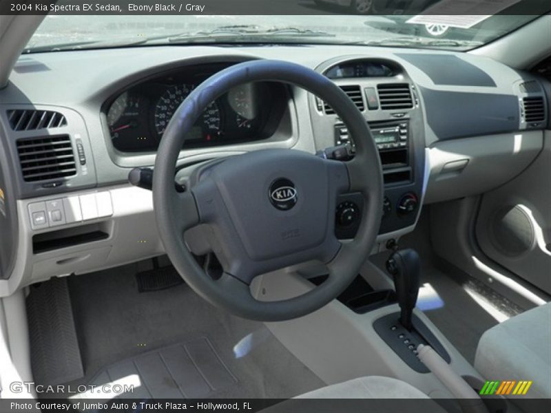 Ebony Black / Gray 2004 Kia Spectra EX Sedan