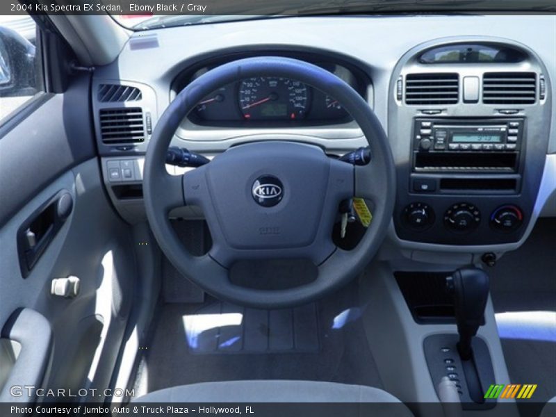 Ebony Black / Gray 2004 Kia Spectra EX Sedan