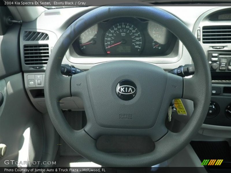 Ebony Black / Gray 2004 Kia Spectra EX Sedan