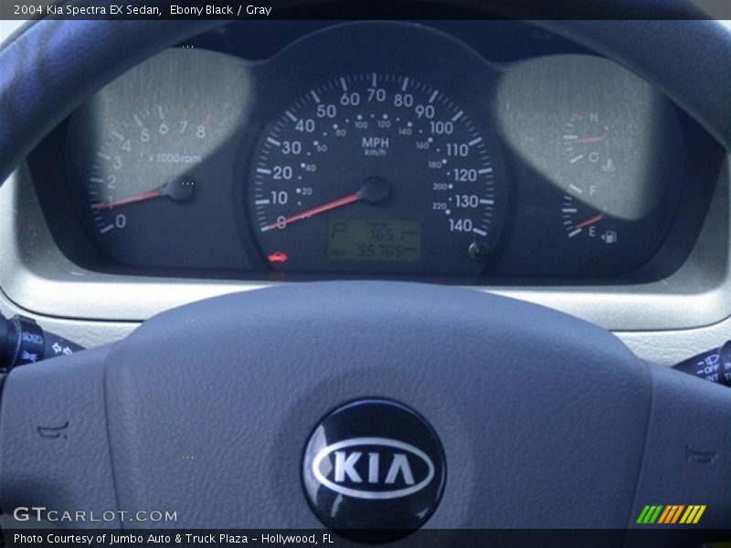 Ebony Black / Gray 2004 Kia Spectra EX Sedan