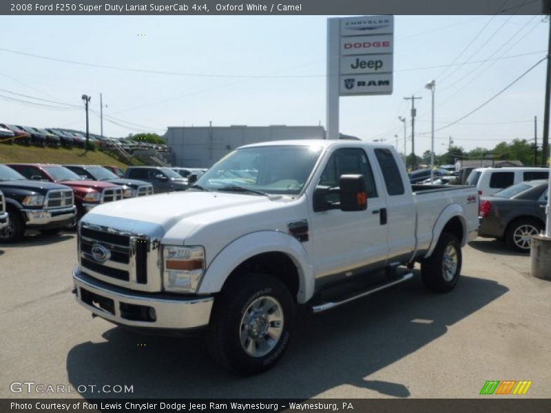 Oxford White / Camel 2008 Ford F250 Super Duty Lariat SuperCab 4x4