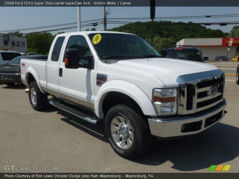 Oxford White / Camel 2008 Ford F250 Super Duty Lariat SuperCab 4x4
