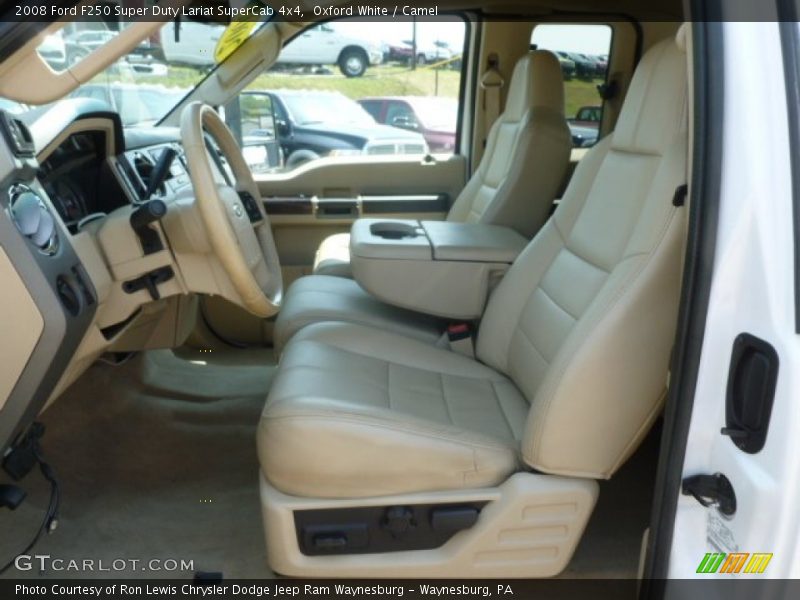 Oxford White / Camel 2008 Ford F250 Super Duty Lariat SuperCab 4x4