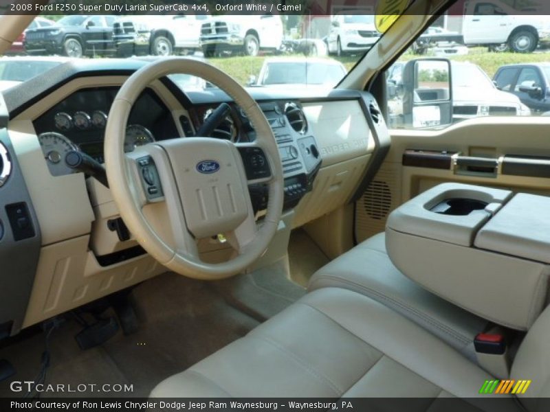Oxford White / Camel 2008 Ford F250 Super Duty Lariat SuperCab 4x4