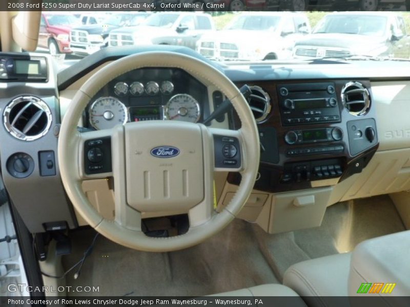 Oxford White / Camel 2008 Ford F250 Super Duty Lariat SuperCab 4x4