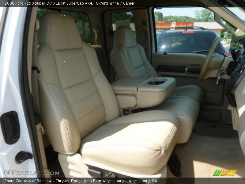Oxford White / Camel 2008 Ford F250 Super Duty Lariat SuperCab 4x4
