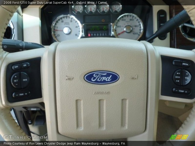 Oxford White / Camel 2008 Ford F250 Super Duty Lariat SuperCab 4x4