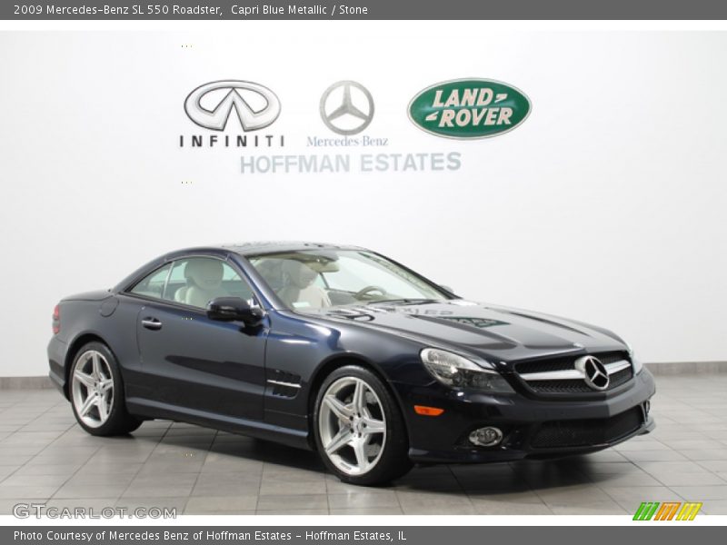 Capri Blue Metallic / Stone 2009 Mercedes-Benz SL 550 Roadster